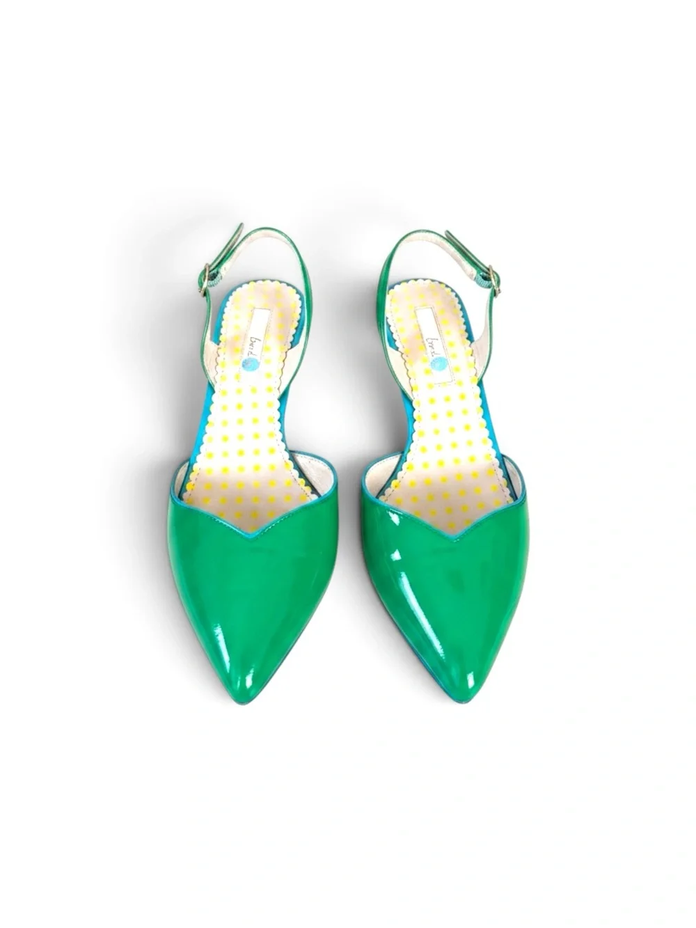 NWOT Boden Emerald Patent Slingback Mid-Heels